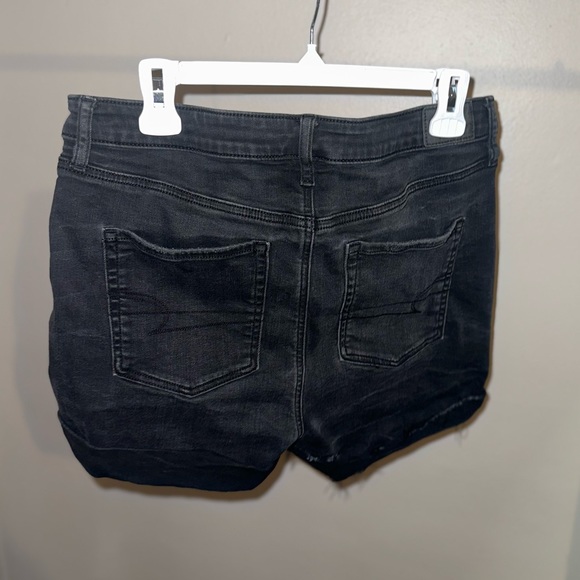 Black Washed Denim Next Level Stretch Shorts - Picture 7 of 9